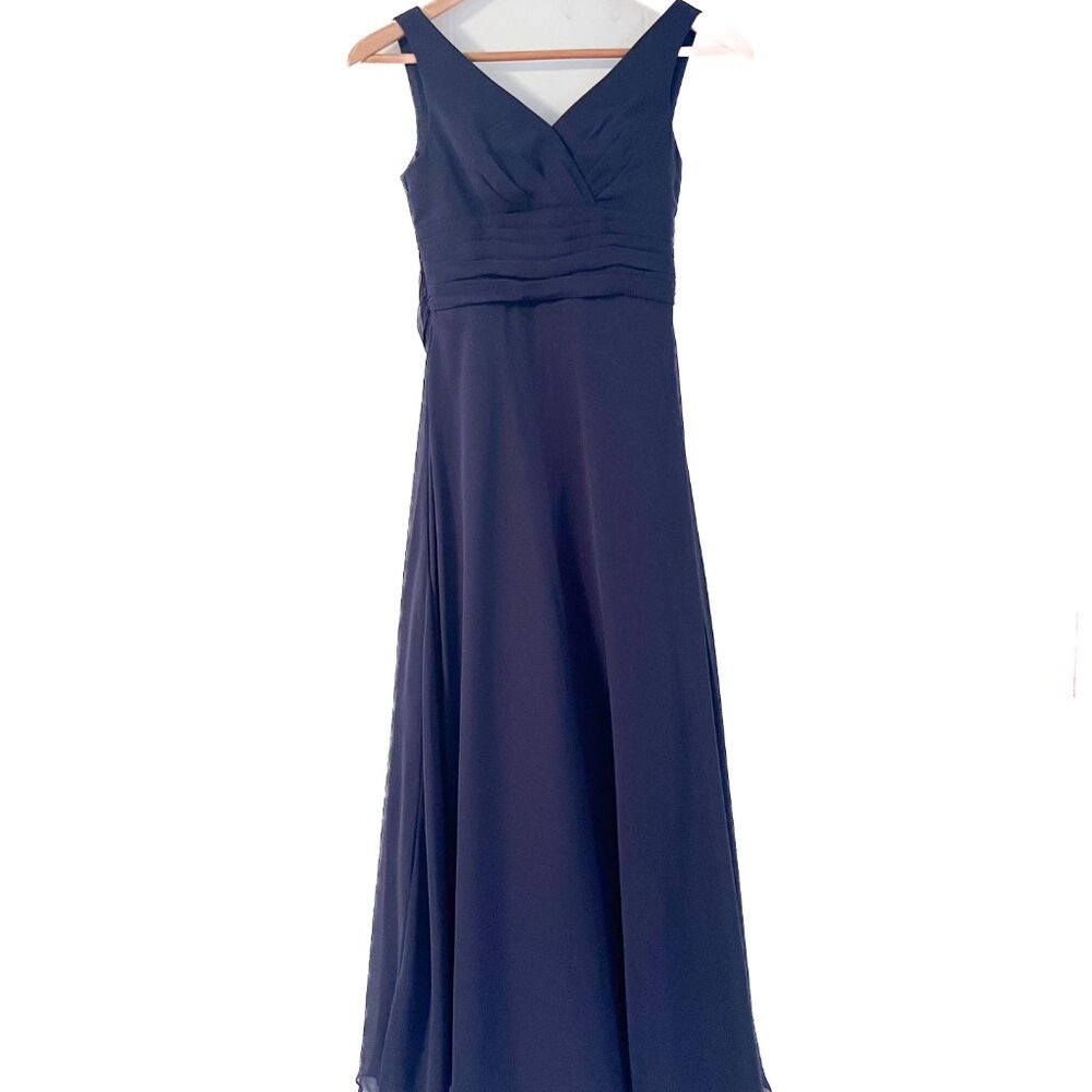 David’s bridal Marine navy junior bridesmaid dress Girls 8 - Picture 5 of 14